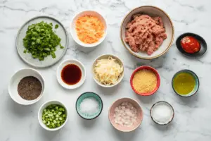 Chicken piccata meatballs served in a lemon caper sauce, garnished with parsley and lemon wedges.